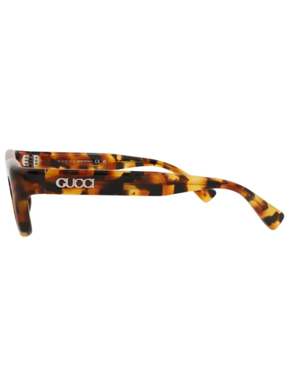 New Gucci Women's Sunglasses Square Rectangle Recycled Acetate Frame Mens Havana